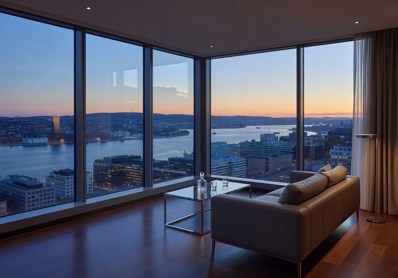 Radisson Blu Plaza Hotel Oslo skyline luxury suite